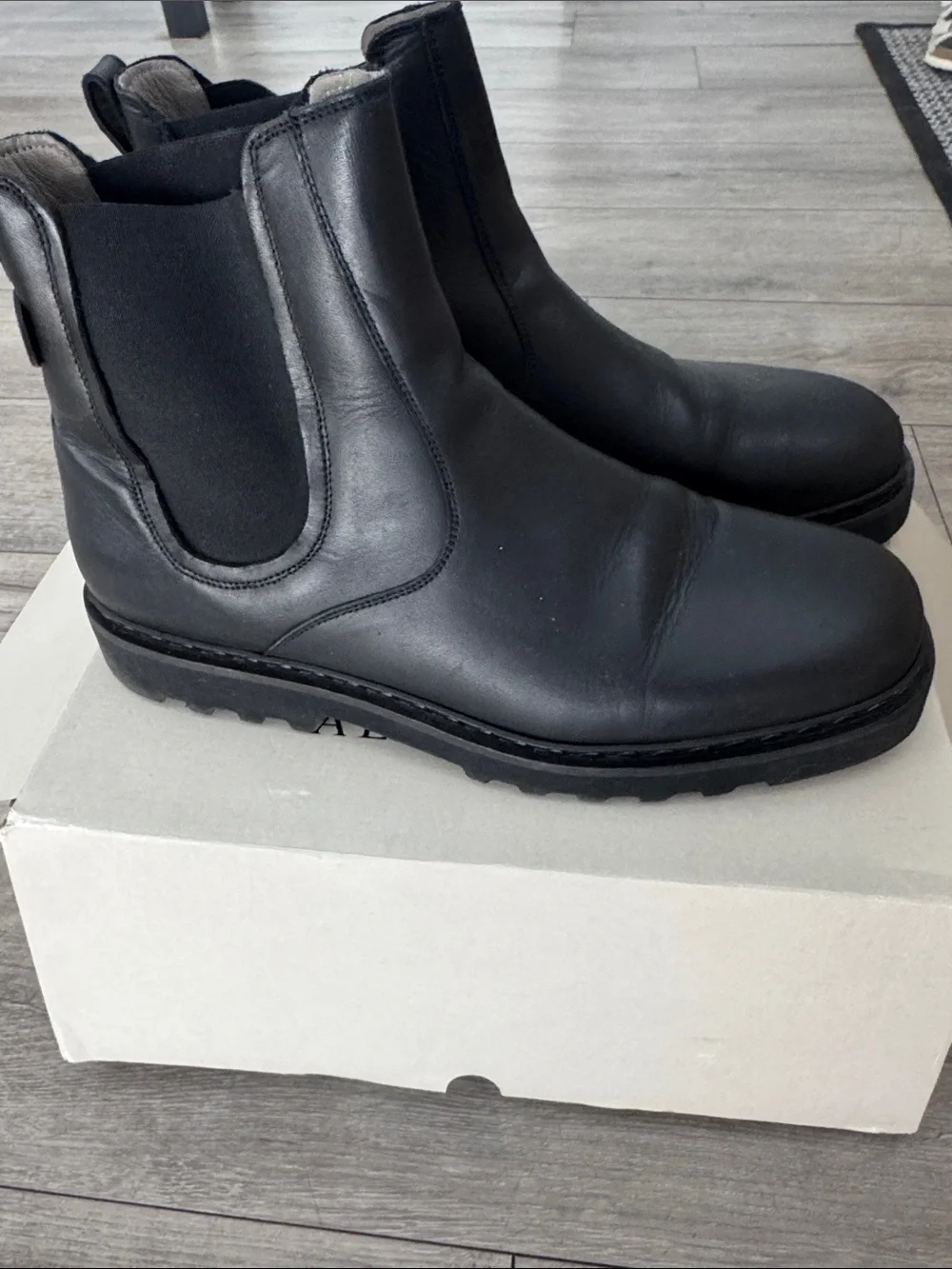 AllSaints Men's Black Leather Chukka Boots